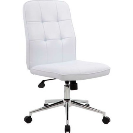 BOSS OFFICE PRODUCTS Boss Modern Office Chair - Vinyl - Mid Back - White B330-WT